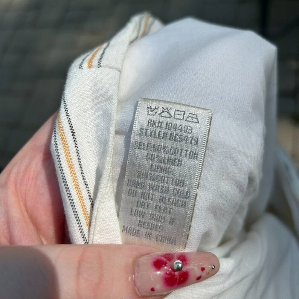 NWOT J.O.A  Linen Blend Wide-Leg Striped Culottes L - Picture 8 of 13